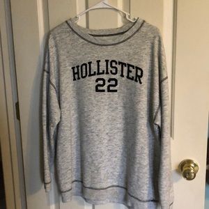 grey hollister logo crewneck sweatshirt